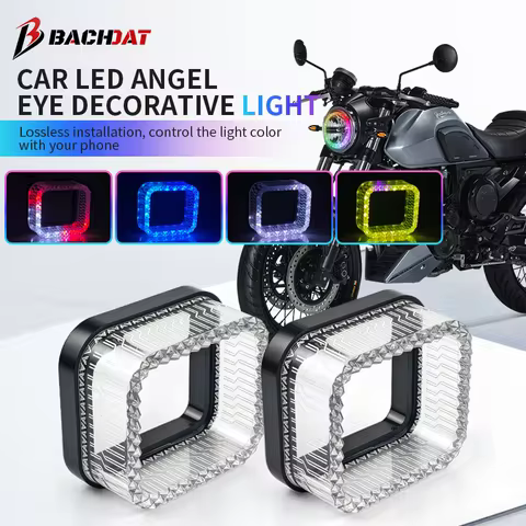 1.5‑Inch Daytime Running Light Headlight Ring Aperture, 12V Square LED Angel Eye Aperture Decor Ligh