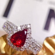 AIGS無燒紅寶石戒指Pigeon Blood 鴿血紅紅寶石1.02ct