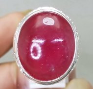 Batu Akik Cincin Permata Asli Merah Ruby Jumbo Ring Perak Natural