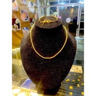 REPLIKA 60cm mining necklace chain 24krt Gold Plated Crum Light Gold 7gram necklace chain for girls 