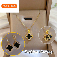 916 gold original diamond-inlaid double-sided four-leaf necklace for women