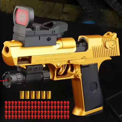 Mechanical Continuous Fire Desert Eagle Pistol Shell Ejection Empty Hanging Pistol Outdoor Soft Bull