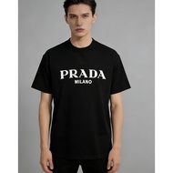 T-shirt Prada/ T-shirt kasual Prada bercorak cetakan T-shirt perniagaan T-shirt kecergasan popular S