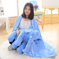 Office Elephant Pillow Blanket Elephant Lunch Break Blanket Nap Pillow Plush Toy Doll IAJR