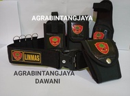 KOPEL SET LINMAS 5 MACAM IKAT PINGGANG LOGO LINMAS KOPEL LINMAS TERMURAH SARUNG HT LINMAS