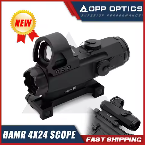 HAMR Scope 4x24 mm 4x Rifle Scope with 1x Red Dot Sight For Hunting Tactical Airsoft