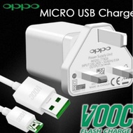 [ORIGINAL Import] OPPO Reno A96 A78 A77 A11 A12 A17 A3S A5S F15 VOOC 5V/4A/65W Flash Charger VOOC Micro USB/Type C Cable