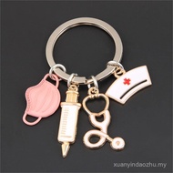 Cross-Border Nurse Doctor Mask Keychain Medical Ambulance Staff Keyring Nurse's Day Accessories Acce