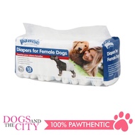 Pawise 12973 Dog Disposable Diapers 12pcs Large for 15-19 lbs