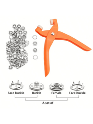 50/100入組五爪扣安裝套裝扣、無縫釘扣、手壓鉗、壓扣工具、女扣、新型多功能暗扣