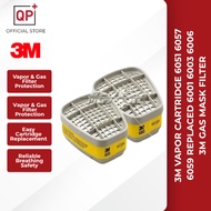 3M VAPOR CARTRIDGE 6051 6057 6059 REPLACED 6001 6003 6006 3M GAS MASK FILTER l TOPENG PENAPIS l 过滤口罩