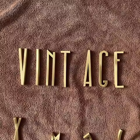 3mm 5mm Brass Letters DIY Name Wall Decorative Letters Workshop Business Shop Name Accessory Room Do