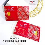 RC GOLD GOLD BAR 999.9 1.00GM BULLION BAR NEW BATIK DESIGN 1GM AU 999.9 24K PG CERTIFIED GOLD BAR 99