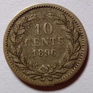 silver koin 10 cent tahun 1896