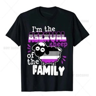 A Flag T-Shirt With Symbol of Pride For Genderless People. Asexual Sheep of The Family Slim Fit Men'