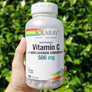 วิตามินซี สูตรบัฟเฟอร์ Buffered Vitamin C with Rosehip &amp; Bioflavonoid Concentrate 500mg 250 VegCaps (Solaray®)