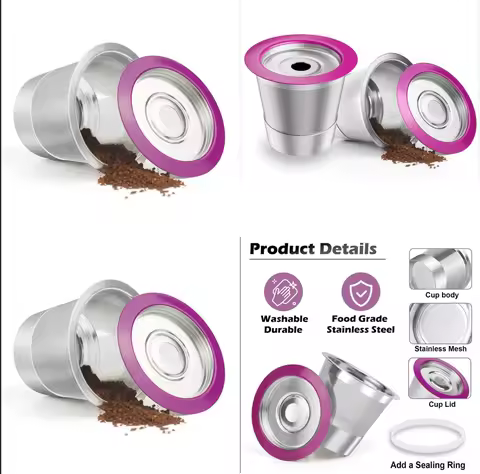 2 Pack Stainless Steel Reusable Coffee Filter for Keurig 1.0 2.0 K Cup Pods Compatible Reusable K Cu