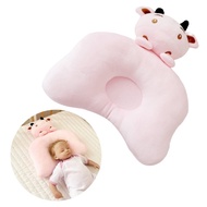 WMMB Baby Head Pillow Breathable Stroller Neck Pillow Cute Cartoon Cow Shape Pillow Travel Pillow for Toddlers Newborns