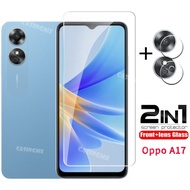 Oppo A17 Flim 2 in 1 Screen Protector Full Cover Tempered Glass For Oppo A17K A 17 A17 K  4G 5G Fron