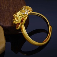แหวนปี่เซียะ แหวนทองประดับเพชรcz. แหวนใส่รับโชค เสริมดวง แก้ชง ดวงตก