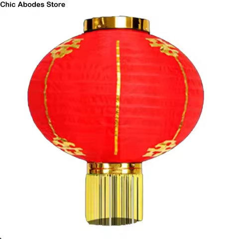 Portable Waterproof Festive Lantern Round Chinese Chinese Lantern Hanging Red Traditional Lantern We