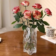 B. b.Crystal Glass Vase Aquatic Flower Lily Rose Desktop Living Room Decoration Ornaments B & B Ligh