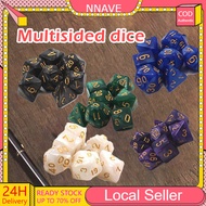 7PCS/Bag Marble Dice Set Dungeons and Dragons Game Dice Game Accessories Polyhedral Dice D4 D6 D8 D1