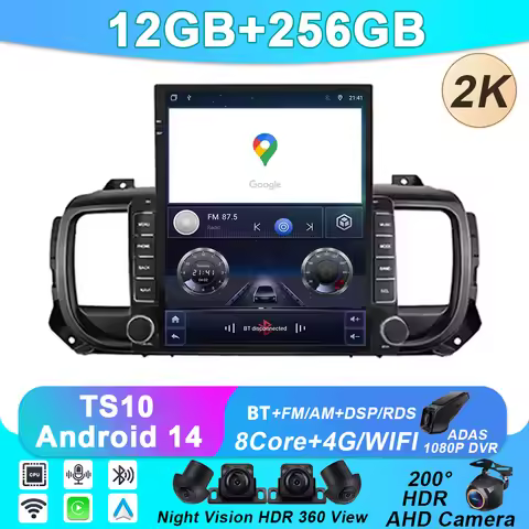 9.7inch Android 17 Car Radio For Citroen Jumpy 3 SpaceTourer For Peugeot Expert 3 For Toyota Proace 