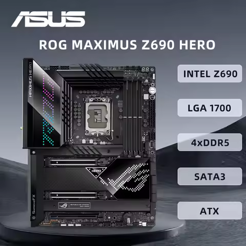 ASUS ROG MAXIMUS Z690 HERO Motherboard Support Socket LGA1700 i9-14900K i7-12700K i5-12400F CPU 4xDD