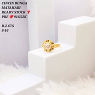 CINCIN BUNGA MATAHARI EMAS 916/22K PRELOVED 2.67G