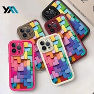 Beautiful Colorful Tetris 3D Block Game Case For OPPO F9 F7 F5 OPPO A36 A75 A96 A79 A57 A77 A76 Reno