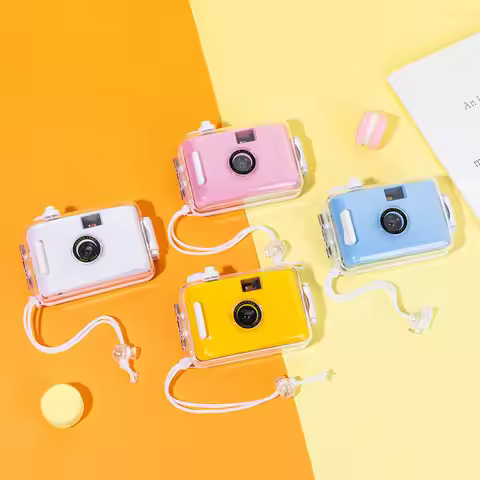 Film Camera Point And Shoot Camera Mini Retro Film Waterproof Non-Disposable Camera Creative Ins Gif