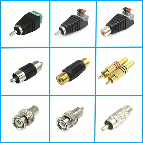 5Pcs/lot RCA Connector Socket Lotus Welding-Free Connector RCA Converter Audio-Video Adapter RCA Wel