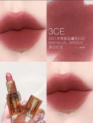 3ce South Korea Matte Velvet Fog ลิปสติกง่ายต่อการลดสี Fluffy Red เรียบ เรียบง่าย Stay ลิปสติกสําหรั