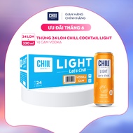 Thùng 24 lon Chill Cocktail vị Cam 330ml/lon (độ cồn 3%)