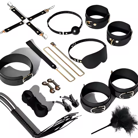 Premium BDSM Bondage Kit for Couples Bed Restraints Women's Bandage Slave Collars Obedience Adult Er