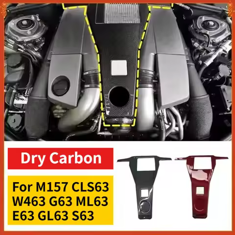 For Mercedes-Benz AMG M157 GLE63 CLS63 W463 G63 ML63 E63 GL63 S63 Dry Carbon Fiber Engine Cover Hood