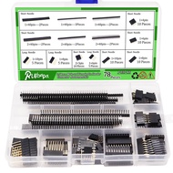 Ruibapa 78PCS 2.54mm Male and Female Pin Header Connector Assortment Kit includes 9PCS Breakaway Pin