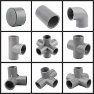 1pc 20 25 32mm Grey PVC Pipe Connector Straight Elbow Tee Cross Joints Water Pipe Adapter 3 4 5 6 Wa