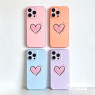 Simple Line Graffiti Love Heart Phone Case For Samsung Galaxy A57 A56 M56 F56 A55 M55 M55S F55 A54 A