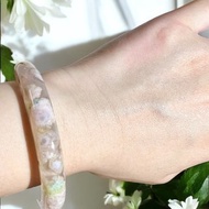 櫻花瑪瑙手鐲瑪瑙手鐲高貨收藏級稀有菜園子蜜桃飄綠滿花53/54/55