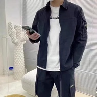 STONE STONE Island Nylon Cargo Lapel Jacket Casual Thin Jacket Men Women Style