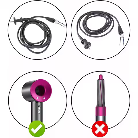 KEOL-Universal Accessories For Dyson HD01/02/03/04/07/08 Power Cable 2.7M EU Plug