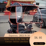 Electric Tricycle Canopy Motorcycle Awning Small Elderly Scooter Windproof Rainproof Sun Shield Canopy YHUW