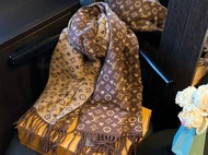 💜LOUIS VUITTON LV 羊絨提花雙面圍巾披肩