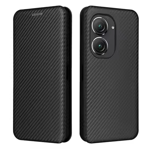 Zenfone 9 5G 9Z 10 10Z Flip Case Luxury PU Carbon Fiber Leather Book Card Holder Cover For ASUS Zenf