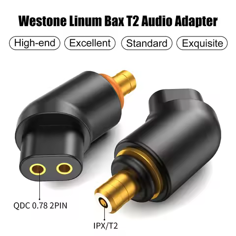 OKCSC QDC 2 Pin Female IPX T2 Male HIFI Earphone Adapter to Earphones Earsets for Westone Linum Bax 