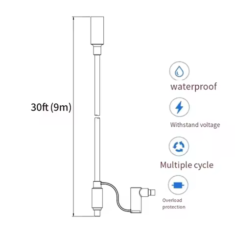 New 12AWG Extension Cable for Solar Generators 8mm Female to Male DC7909 Solar Panel Cable with DC80