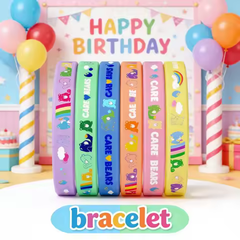 Care Bears Wristband 4PCS Silicone Bracelet Movement Bracelet Fashion Printing Rubber Wrist Strap fo