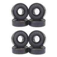 (LAWC) 8X High-Speed 608RS Hybrid Black Ceramic Bearings Skateboard Bearings Ceramic Plastic Arc 608